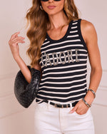 Jadore Muse Striped Cotton Tank Top