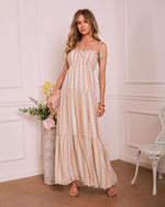 Pink Floral % Scenic Views Tiered Floral Maxi Dress-1