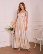 Pink Floral % Scenic Views Tiered Floral Maxi Dress-1