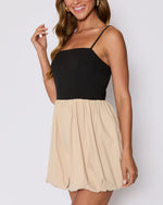 Colette Cotton Contrast Bubble Hem Mini Dress