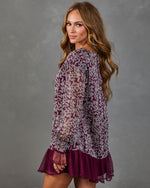 Fall In Love Floral Ruffle Hem Mini Dress