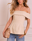 Avelisse Linen Off The Shoulder Top
