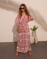Carlea Abstract Print Waist Tie Jumpsuit