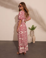 Carlea Abstract Print Waist Tie Jumpsuit