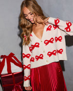 Darling You Bow Graphic Cardigan