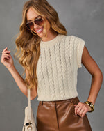 Becka Cable Knit Sleeveless Sweater