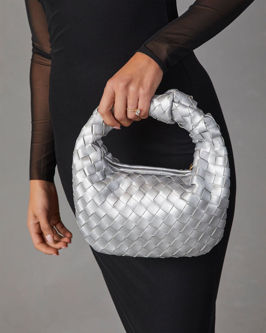 Silver % Tierra Woven Knot Handbag-1