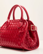 Louien Woven Faux Leather Satchel