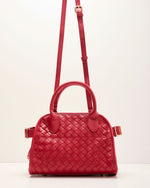 Louien Woven Faux Leather Satchel