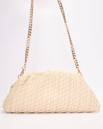 Oatmilk % Dinner Guest Textured Pouch Clutch-2