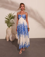 Adine Floral Print Halter Neck Maxi Dress