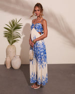 Adine Floral Print Halter Neck Maxi Dress