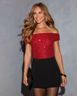 Amory Sequin Off The Shoulder Top