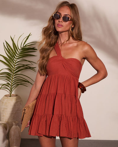 santina mini dress Santina Tiered One Shoulder Mini Dress – VICI