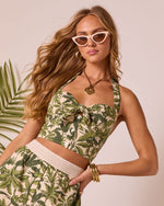 Moonlit Palms Abstract Halter Top