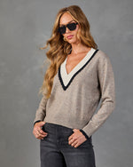 Quiet Chapter Knit Contrast Trim Sweater