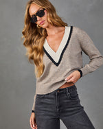Quiet Chapter Knit Contrast Trim Sweater
