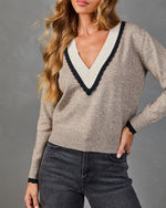 Quiet Chapter Knit Contrast Trim Sweater
