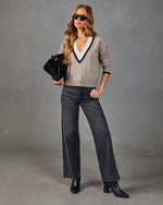 Quiet Chapter Knit Contrast Trim Sweater