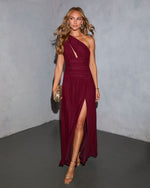 Reminah Ruched One Shoulder Maxi Dress