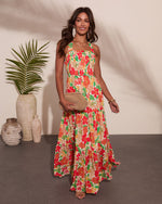 Green Print % Emelia Floral Print Maxi Dress-1