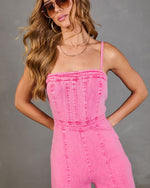 Acid Pink % Trendsetter Denim Jumpsuit-2