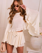 Quiet Desire Flowy Drawstring Mini Skort