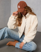 Polar Whisper Cropped Ribbed Puffer Jacket