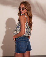 Coastal Firefly Abstract Print Top
