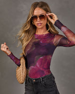 Midnight Reverie Floral Mesh Top