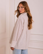 Slow Reveal Striped Button Down Top