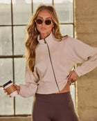 Taupe % Bold Moves Buttery Soft Zip Up Jacket-1