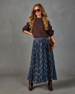 Stephanie Pleated Plaid Midi Skirt