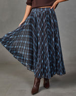 Stephanie Pleated Plaid Midi Skirt