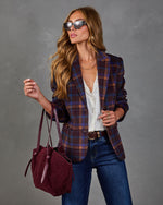 Honeyed Willow Plaid Blazer