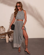 Saphine Geometric Print Maxi Skirt