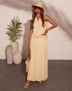 Sunset Layover Split Neck Cotton Top