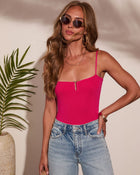 Milenah Ribbed Knit Metal Hardware Cami