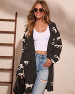 Riding Club Horse Motif Open Front Cardigan