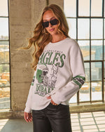 Philadelphia Eagles Fleece Striped Sleeve Graphic Sweatshirt