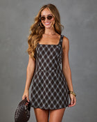 Jessica Plaid Shift Mini Dress