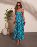 Tidewater Glow Geometric Print Maxi Dress
