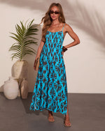 Tidewater Glow Geometric Print Maxi Dress