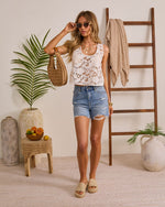 Dew Swept Floral Lace Crochet Top