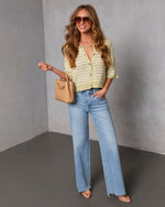 Warm Whim Striped Open Knit Cardigan