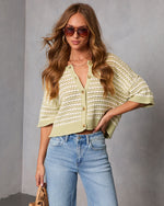 Warm Whim Striped Open Knit Cardigan