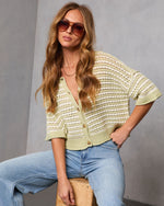 Warm Whim Striped Open Knit Cardigan