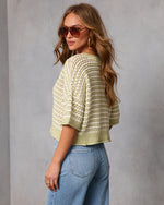 Warm Whim Striped Open Knit Cardigan