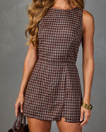 Season of Arrival Plaid Waist Tie Romper