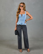 Ocean Desire Denim Corset Top